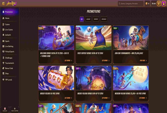 AbuKing casino promotions page
