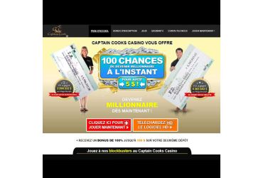 Captain Cooks Casino - page d'accueil