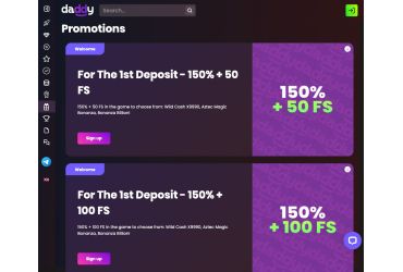 Visit the promotions section of Daddy Casino for great offers.