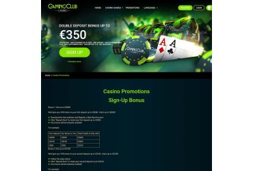 Promotional Offers at Gaming Club Casino
