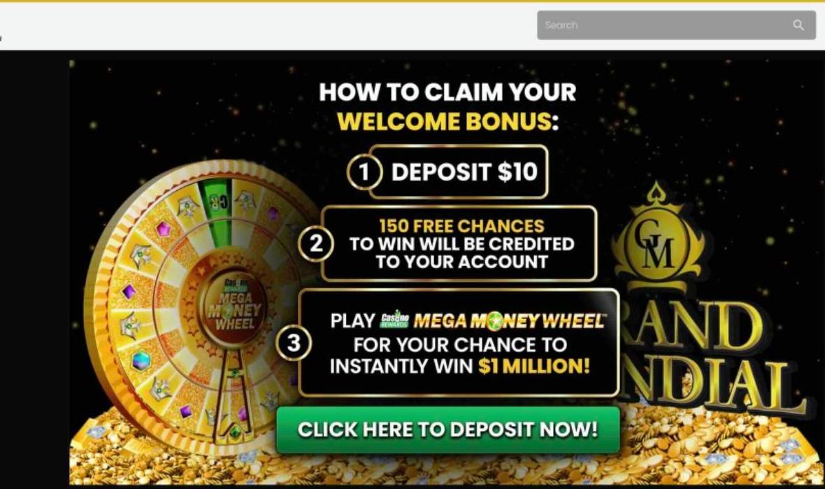 Promotions page for Grand Mondial Casino