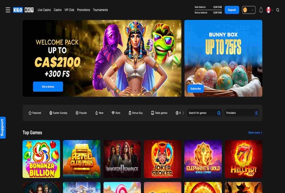Kilobet casino main page