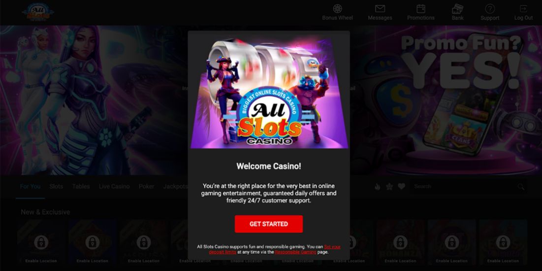 All Slots casino - step 5 of the registration procedure