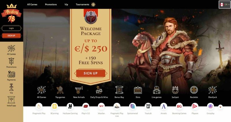 Avalon 78 main page