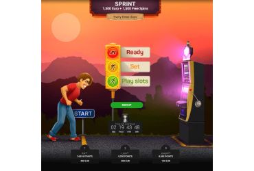Betchan Casino features a slot race with colorful characters at the starting point.