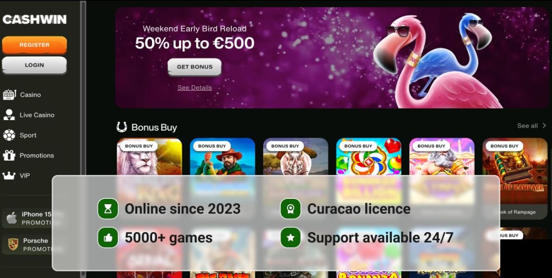 A 50% early bird reload bonus on weekends of up to C$750