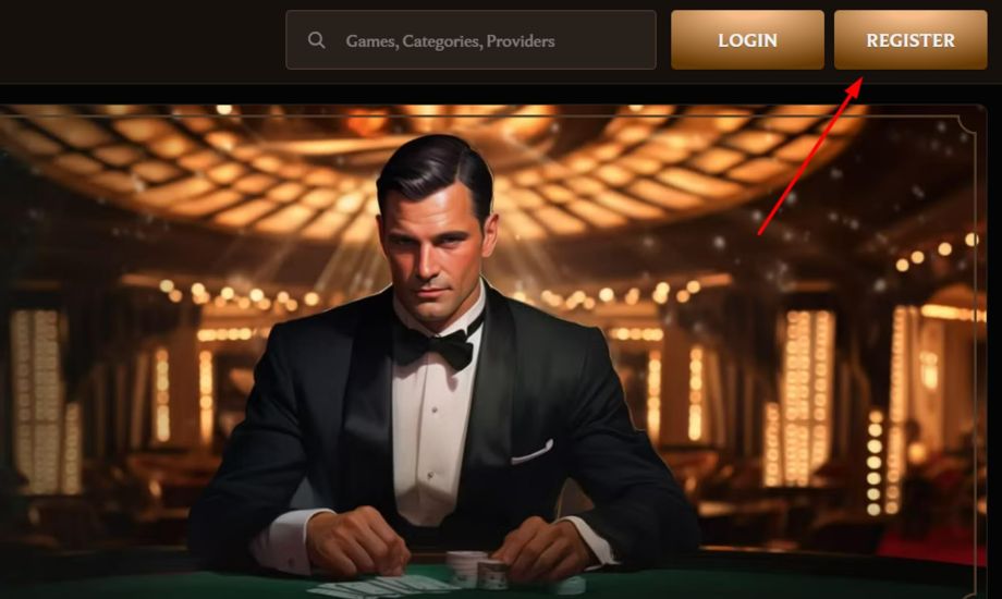 Screenshot depicting the first stage of CrownPlay Casino's registration process - step 1