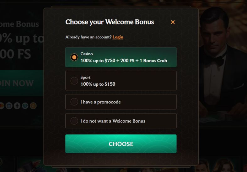 Screenshot depicting the second stage of CrownPlay Casino's registration process - step 2